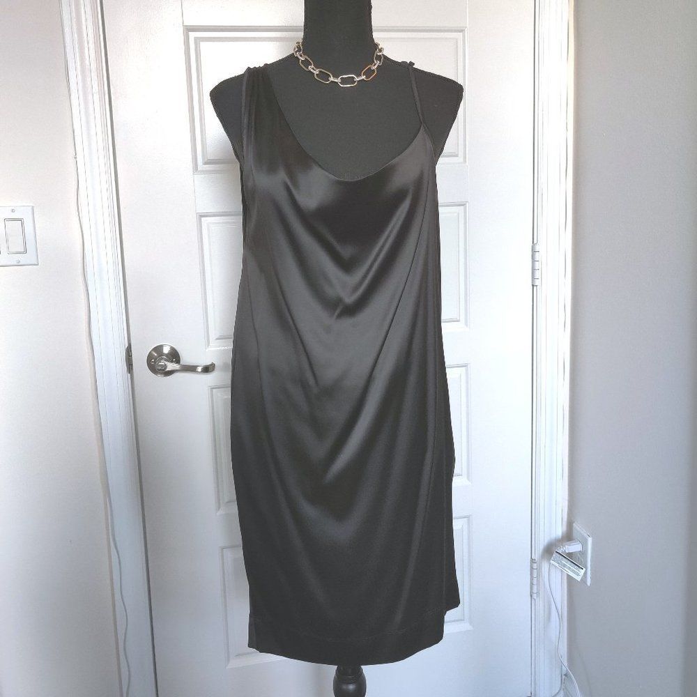 Cycle Black satin midi dress